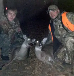 Father and son's first deers together