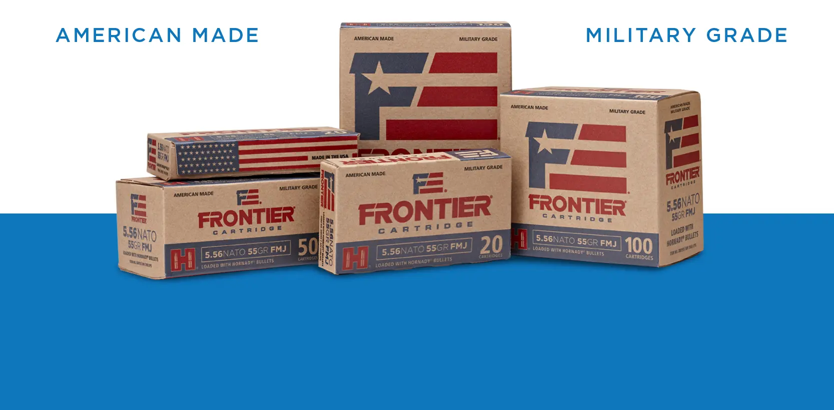 Slide number 50 Frontier®
Now available in 300 Blackout, Frontier® Cartridge is an affordable option for plinking, practice and target shooting.
Check it out